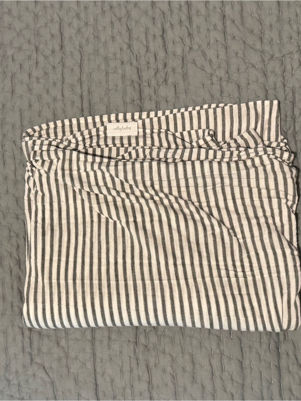 solly baby Black and White Striped Knit Swaddle